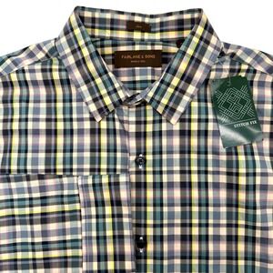 Fairlane & Sons Slim Men's Long Sleeve Multicolor Button Up Easy Care‎ XL NWT
